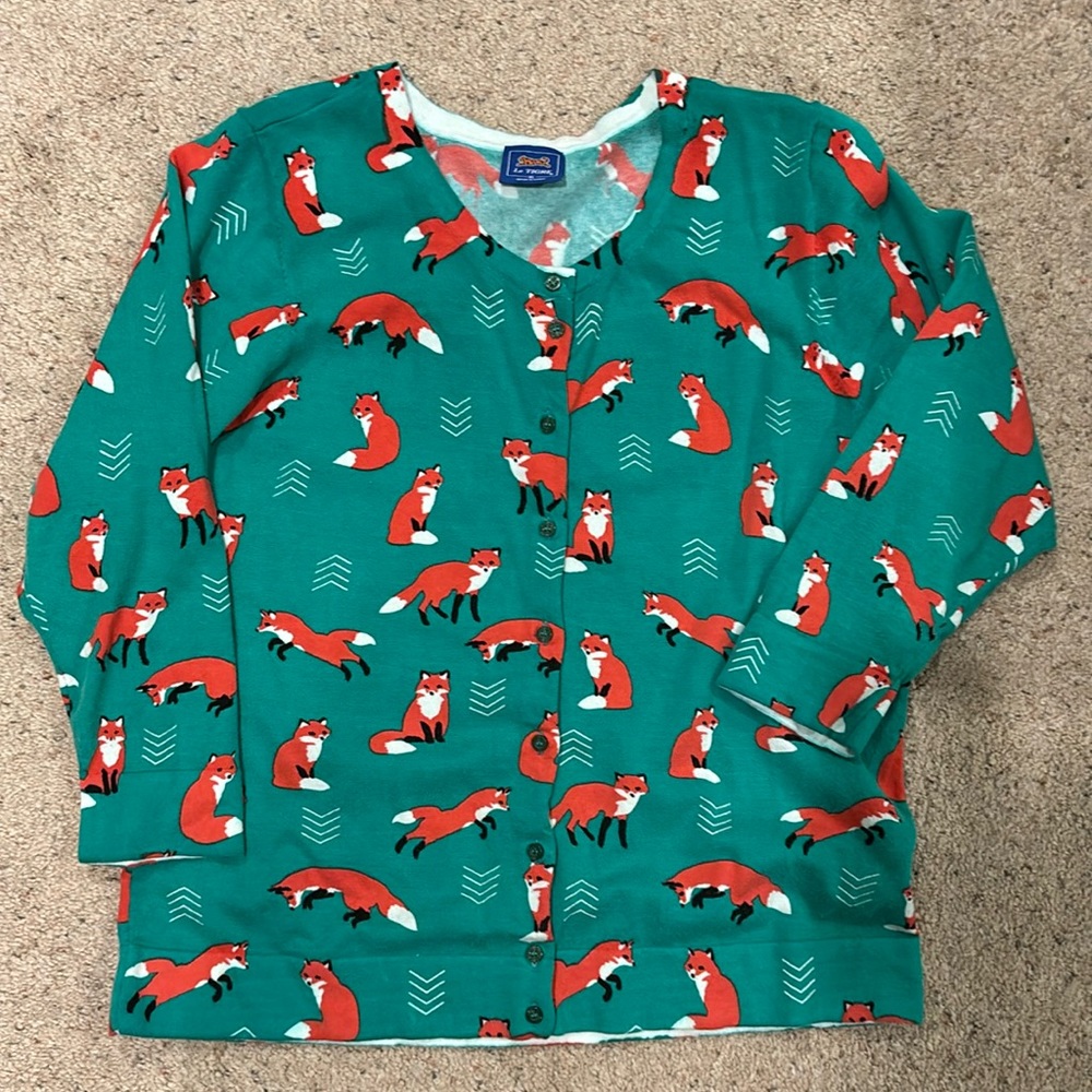 Le Tigre XL fox print cardigan